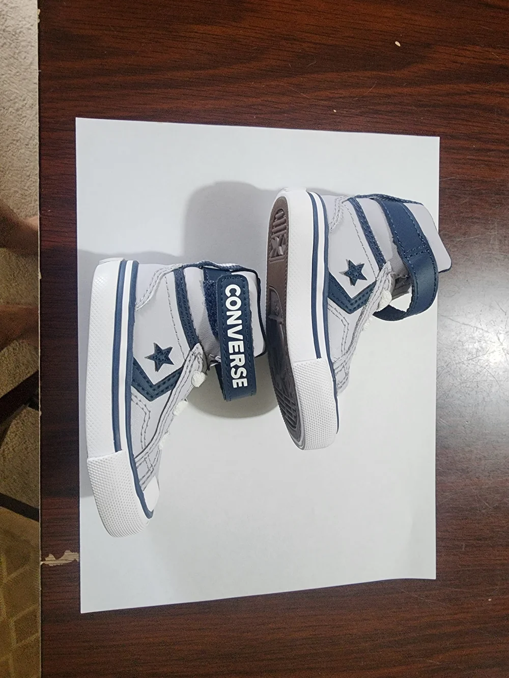 Converse Kids' White & Navy High-Top Sneakers